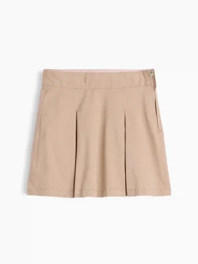 Gonna-pantaloncino a pieghe color kaki per bambini