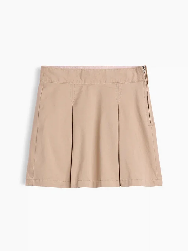 Gonna-pantaloncino a pieghe color kaki per bambini