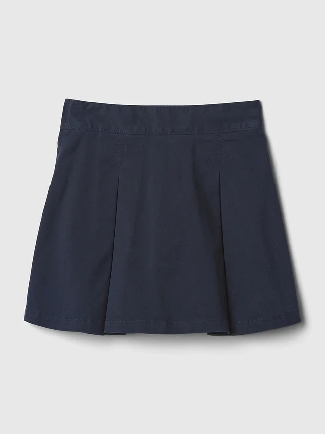 Gonna-pantaloncino a pieghe color kaki per bambini