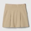 Gonna-pantaloncino a pieghe color kaki per bambini
