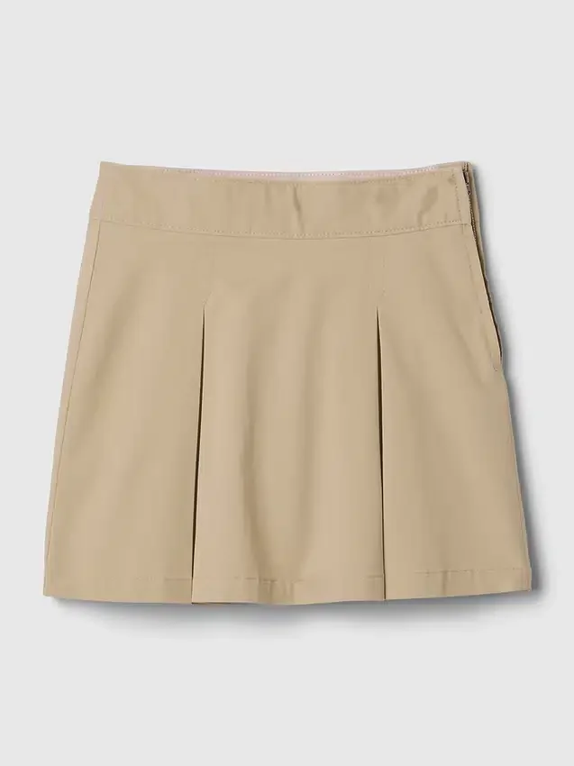 Gonna-pantaloncino a pieghe color kaki per bambini