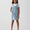 Gonna-pantaloncino in denim a fiori per bambini