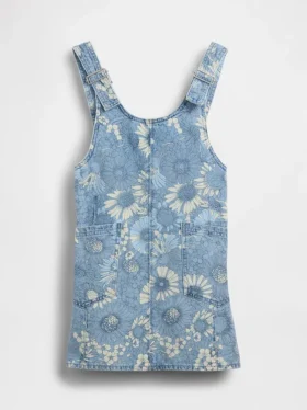 Gonna-pantaloncino in denim a fiori per bambini