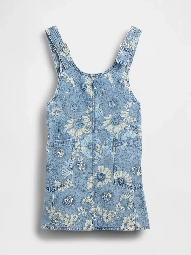 Gonna-pantaloncino in denim a fiori per bambini
