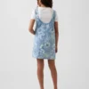 Gonna-pantaloncino in denim a fiori per bambini