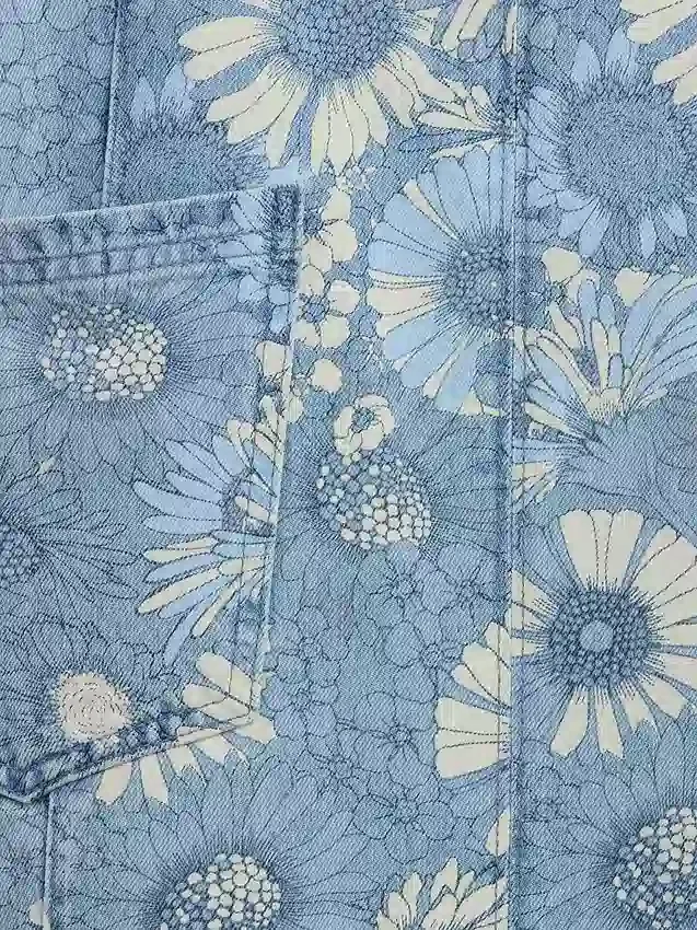 Gonna-pantaloncino in denim a fiori per bambini