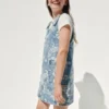 Gonna-pantaloncino in denim a fiori per bambini