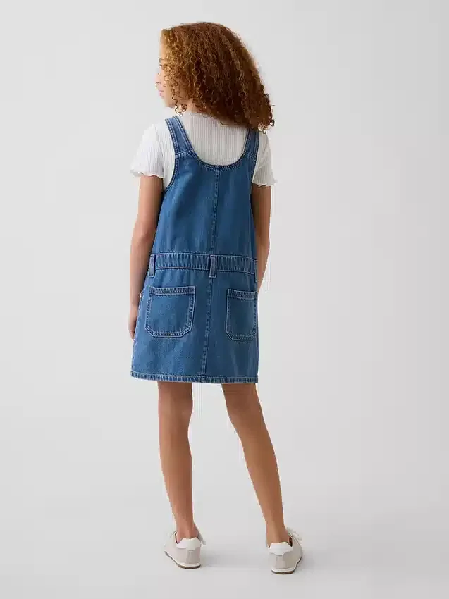Gonna-pantaloncino in denim con cerniera per bambini