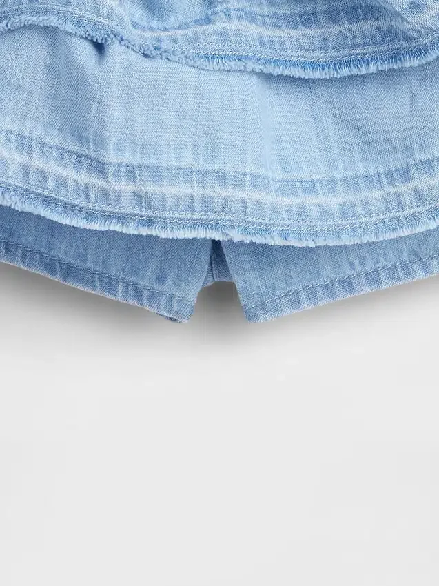 Gonna-pantaloncino in denim con volant per neonato & bebè