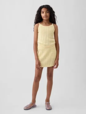 Gonna-pantaloncino per bambini in maglione a trecce