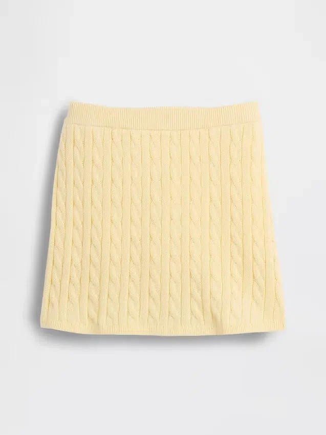 Gonna-pantaloncino per bambini in maglione a trecce