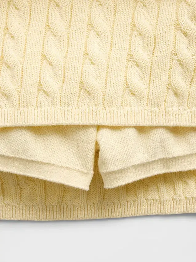 Gonna-pantaloncino per bambini in maglione a trecce