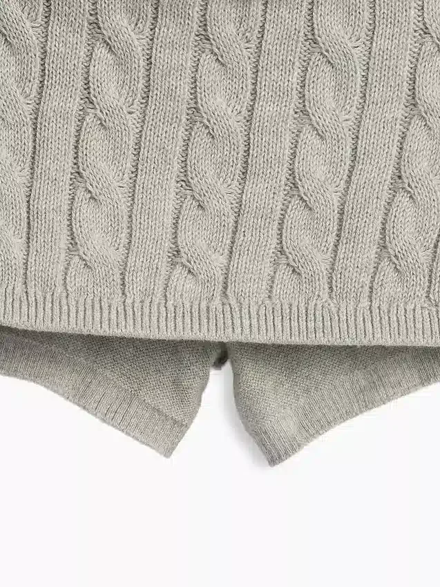 Gonna-pantaloncino per bambini in maglione a trecce