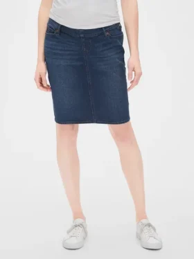 Gonna premaman in denim a pannello intero