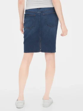 Gonna premaman in denim a pannello intero