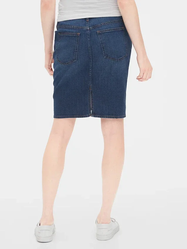 Gonna premaman in denim a pannello intero