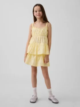 Gonnellina con orlo ripiegato e occhielli per bambini