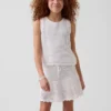 Gonnellina-pantaloncino a balze all'uncinetto per bambini