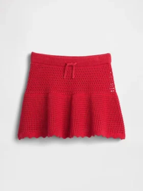 Gonnellina-pantaloncino a balze all’uncinetto per bambini