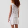 Gonnellina-pantaloncino a balze all'uncinetto per bambini