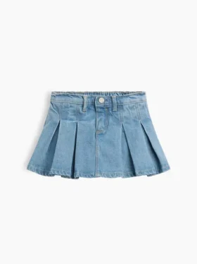 Gonnellina-pantaloncino a pieghe in denim per neonato & bebè