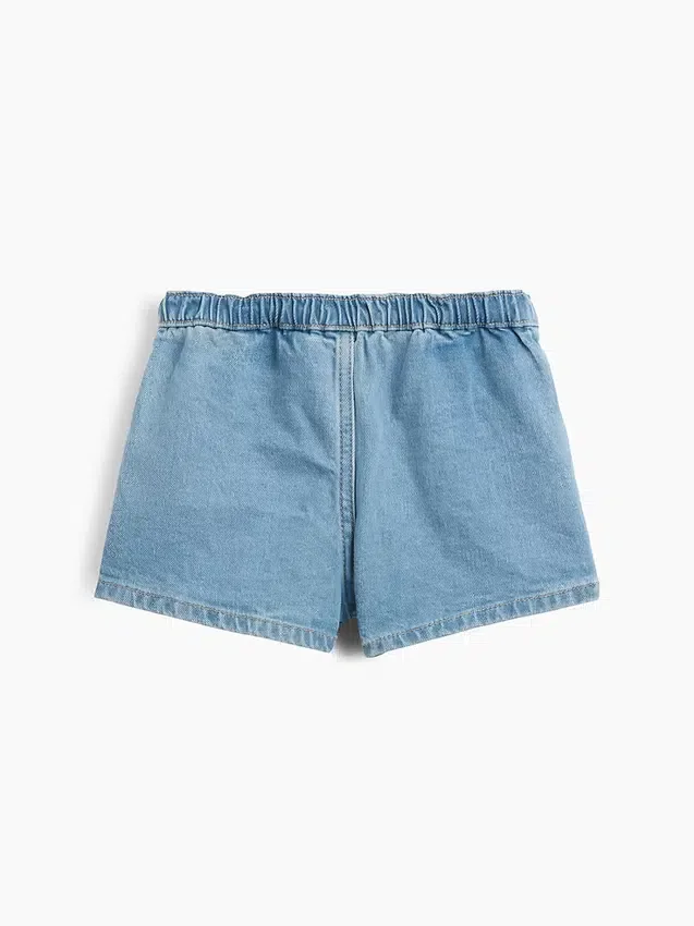 Gonnellina-pantaloncino a pieghe in denim per neonato & bebè