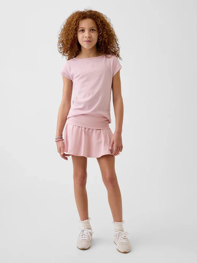 Gonnellina-pantaloncino a risvolto per bambini