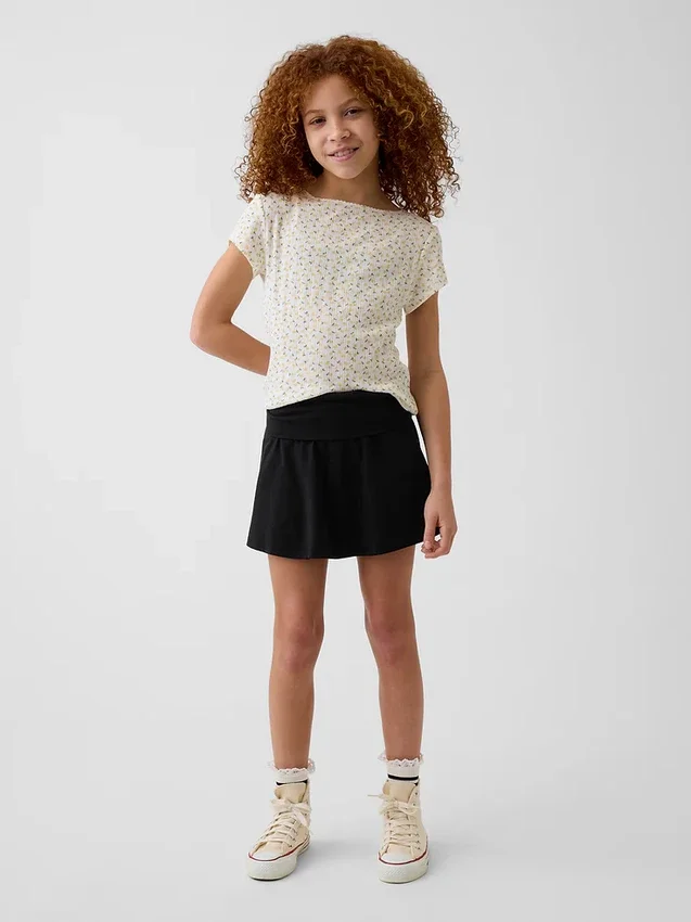 Gonnellina-pantaloncino a risvolto per bambini