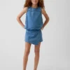Gonnellina-pantaloncino avvolgente in denim per bambini