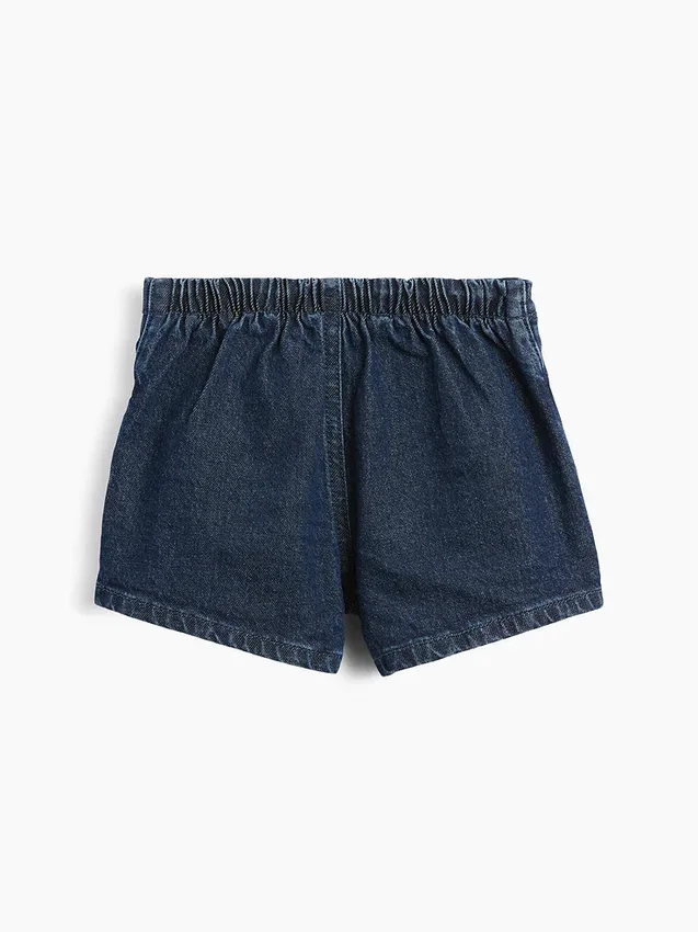 Gonnellina-pantaloncino in denim con fiocco per neonato & bebè