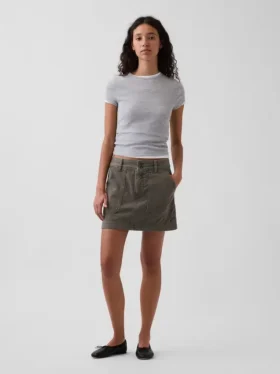 Gonnellina-pantaloncino utility a vita alta