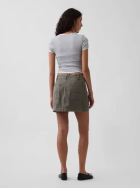 Gonnellina-pantaloncino utility a vita alta