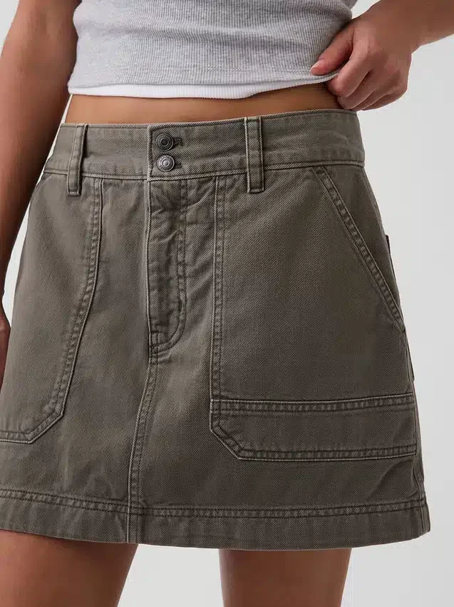 Gonnellina-pantaloncino utility a vita alta