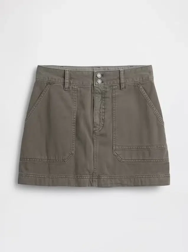Gonnellina-pantaloncino utility a vita alta