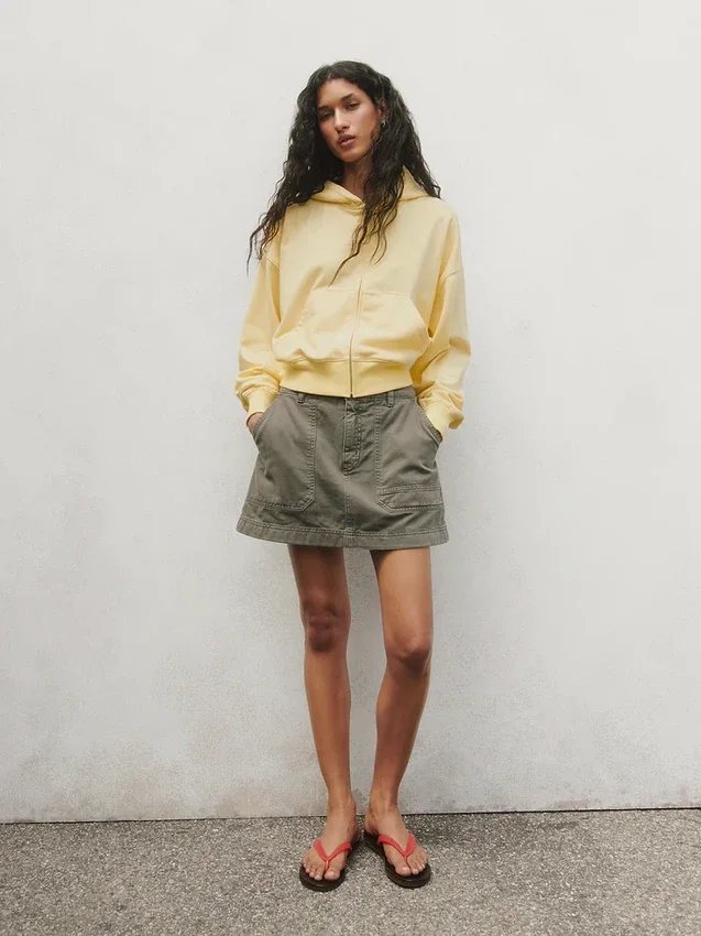 Gonnellina-pantaloncino utility a vita alta