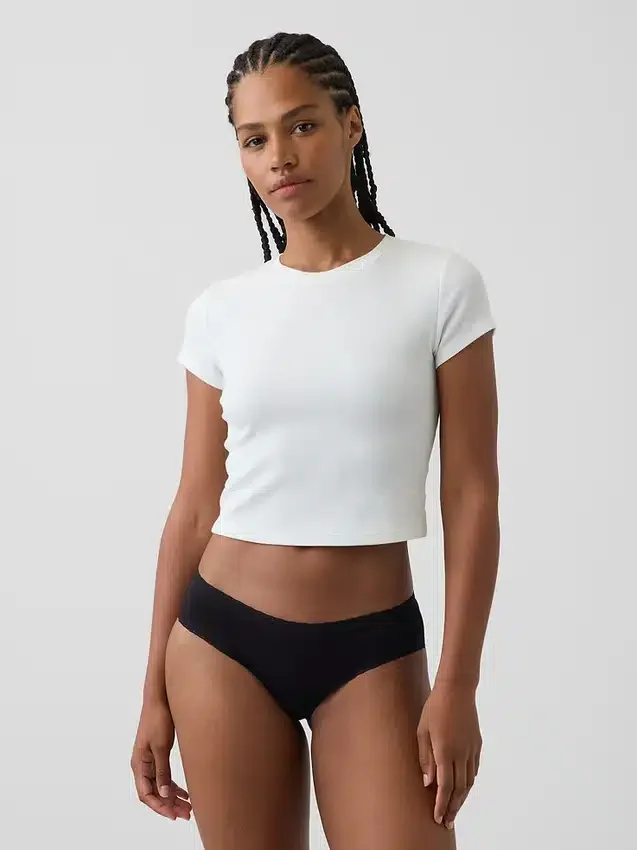Hipster cheeky in morbidissimo cotone biologico elasticizzato con bordi in pizzo