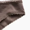 Hipster cheeky in morbidissimo cotone biologico elasticizzato con bordi in pizzo