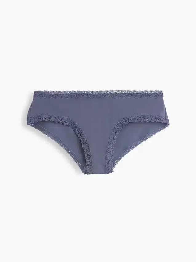 Hipster cheeky in morbidissimo cotone biologico elasticizzato con bordi in pizzo