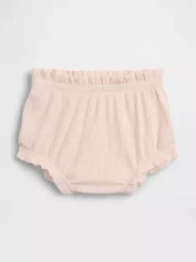 I primi preferiti del bebè: bloomers con volant a costine sottili