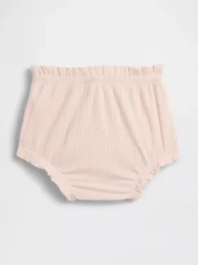 I primi preferiti del bebè: bloomers con volant a costine sottili
