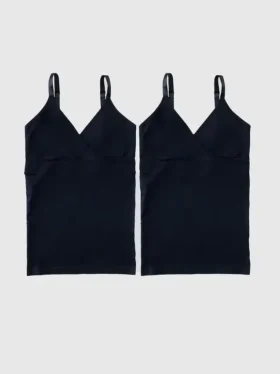 Ingrid and Isabel Basics Premaman: set da 2 canotte da allattamento senza cuciture con scollo incrociato