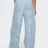 Jeans a cavallina a vita media in denim ultra morbido a righe