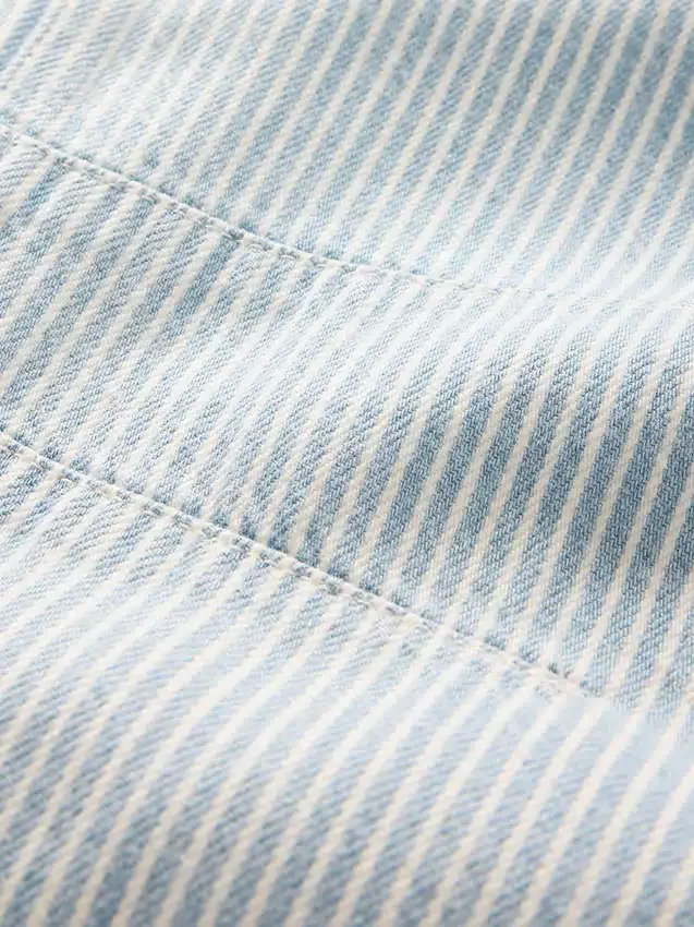 Jeans a cavallina a vita media in denim ultra morbido a righe