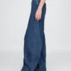 Jeans a cavallina in maglia a vita alta