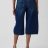 Jeans a culotte a vita alta con cintura