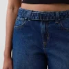 Jeans a culotte a vita alta con cintura