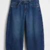 Jeans a culotte a vita alta con cintura