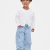 Jeans a ferro di cavallo con fiocco per neonato & bebè
