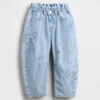Jeans a ferro di cavallo con fiocco per neonato & bebè