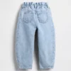 Jeans a ferro di cavallo con fiocco per neonato & bebè